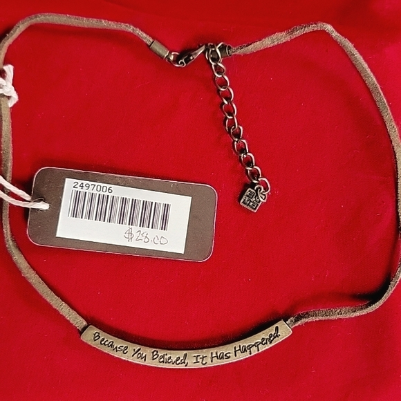 Positive Energy Leather Necklace Because You Believed, It Has Happened - Picture 3 of 4